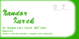 nandor kurek business card